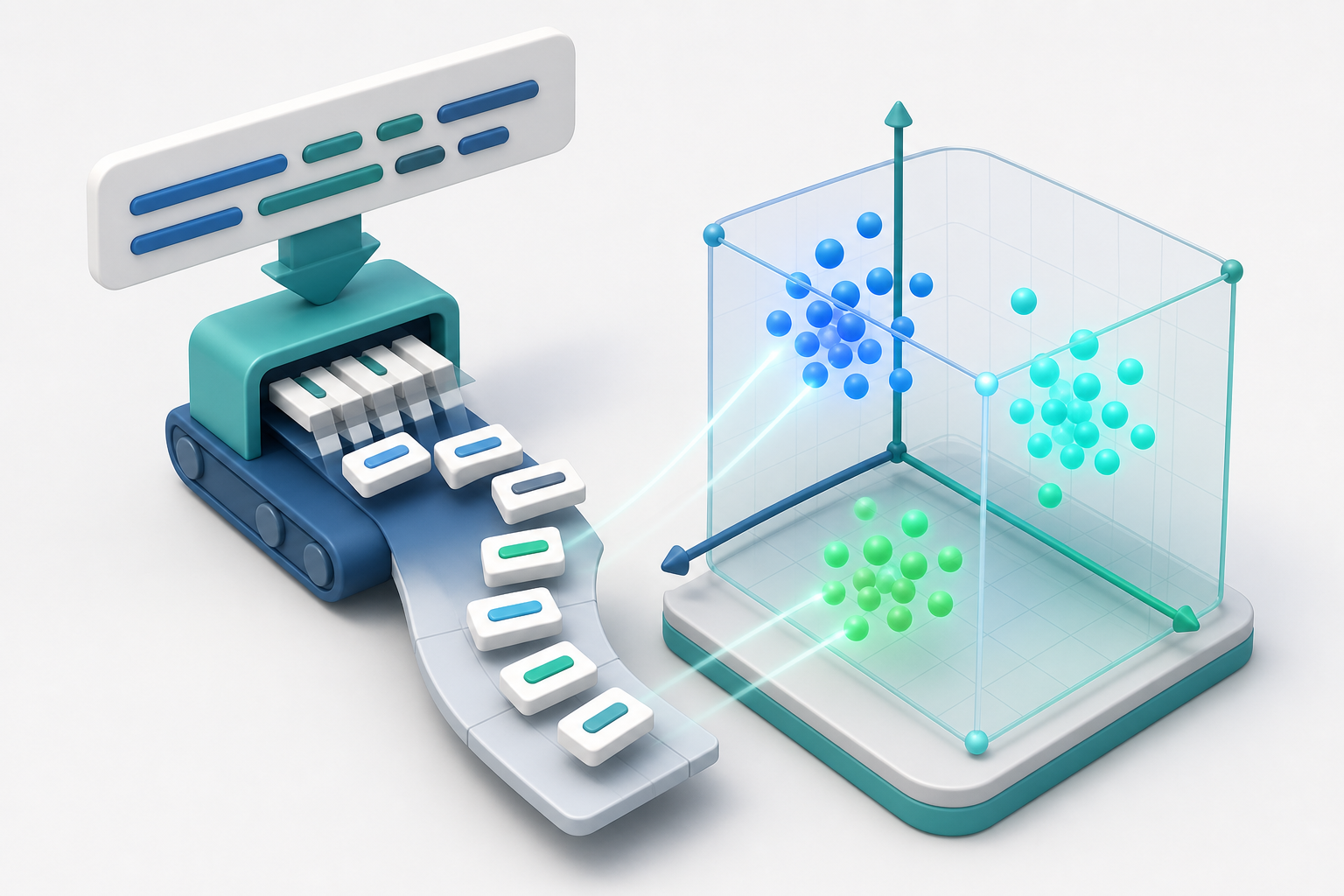 Token、Embedding 與向量空間 illustration